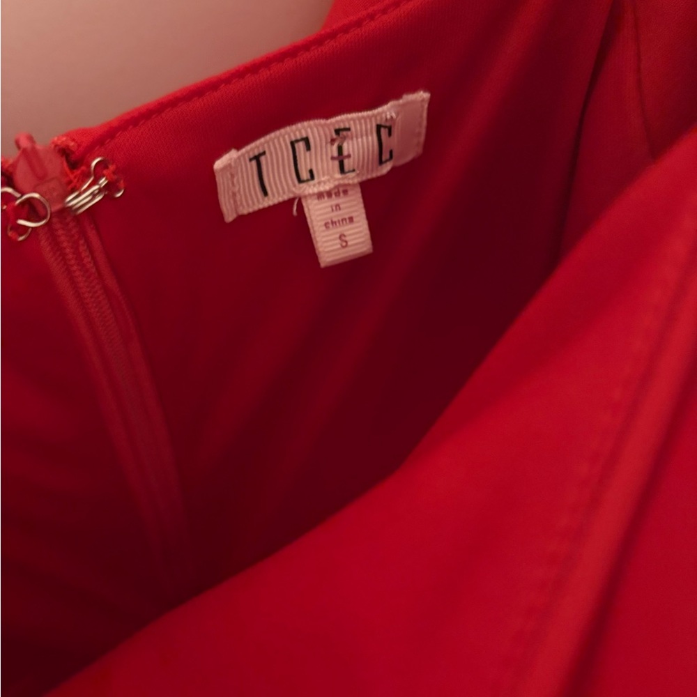 TCEC Bold Red Ruffle Mini Dress - Picture 3 of 6